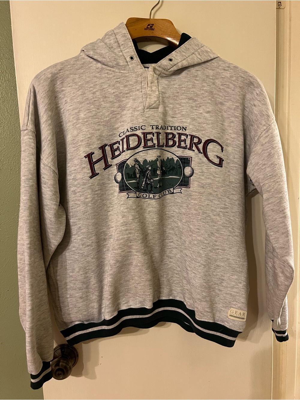 VTG 90’s  Gear For Sports Heidelberg Golf Club Men’sGray Hoodie Size Large L